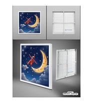 Uzay, Astronot, Yıldız avize, 60watt, beyaz ışık, 60x60 modern kare led avize, Çocuk odası uzay
