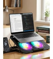 Notebook Soğutucu Stand RGB Aydınlatmalı İki Fanlı Laptop Altlığı