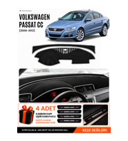 VOLKSWAGEN PASSAT CC (2008-2012) Uyumlu Torpido Örtüsü Torpido Kılıfı - Siyah Gri