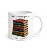 Kitap Yığını Temalı Baskılı Kupa Bardak Hediye Kitap Kurdu Porselen Mug