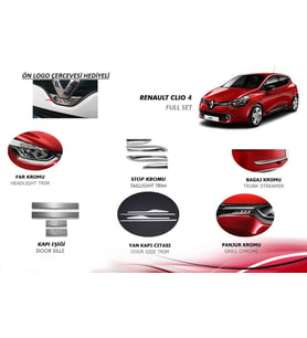 Clio 4 Krom Aksesuar Set 6 Takım 17 Parça