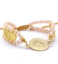 Altın Kaplama Çeyrekli İpli Bileklik BLK-973 (Gold)