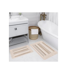 Rovigo Home Dijital Baskılı 2'li Banyo paspas Takımı RVG5226 (Bej)
