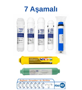 Avon Class 7 Aşamalı Kapalı Kasa Su Arıtma Filtre Seti Inline Filtre RO Membran Post Karbon Mineral Filtre Tam Set