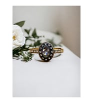 Kristal Taşlı Oval Yüzük (Beyaz)