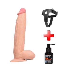 LilituShop 29 cm Belden Bağlamalı Vantuzlu Realistik Penis Vajinal Dildo