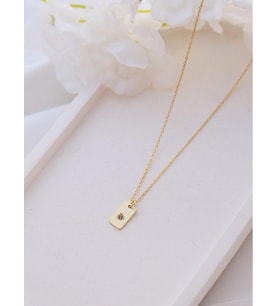 Kişiye Özel 925 Ayar Gümüş Minimalist Böcek Figürlü Kolye (Gold)