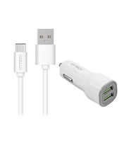  Hytech HY-X46 3.4A Hızlı Şarj Type-C Kablolu 2 USB Beyaz Araç Şarj Cihazı