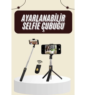 Cep Telefonu Tripod Standı Manyetik Selfie Sopa Bluetooth Uzaktan Kumandalı