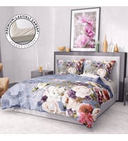 Monohome Premium Luxury Çift Kişilik Nevresim Takımı 3D Pamuk Saten Rose Garden (Çok Renkli)