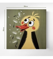 Sevimli Ördek Temalı 20x20 cm Illustrasyon Kanvas Tablo – Sevimli, Özgün ve Hediyelik (Çok Renkli)