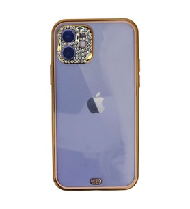 İphone 12 Kılıf Liva Taşlı Silikon - Pembe