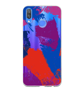 Huawei Y9 2019 Uyumlu Kapak Brush Stroke Tasarımlı Şeffaf Silikon Kılıf