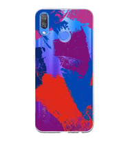 Huawei Y9 2019 Uyumlu Kapak Brush Stroke Tasarımlı Şeffaf Silikon Kılıf