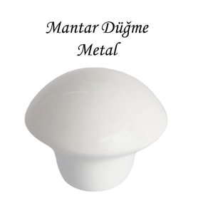 Beyaz Mantar Düğme Kulp Mobilya Çekmece Dolap Kapak Kulbu Metal Kulp Aksesuarları Vidalı
