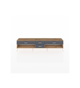 Arges TV Ünitesi 4 Çekmeceli  220x30x51 Çam-Aytaşı/Antrasit