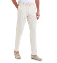 Bej Dinamik Fit Desenli Yandan Cepli Keten Jogger Pantolon