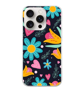 PrintiFy Apple  iPhone 15 Pro Max ile Uyumlu 1mm Slim Fit Retro Renkler 1 Baskılı Şeffaf  Kılıf