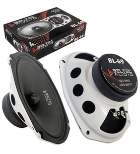 Dynamat Beltec Audio BL-69 Oto Midrange Oval 6X9 İnç 400 Watt Maksimum 100W RMS  2 Adet (Siyah)