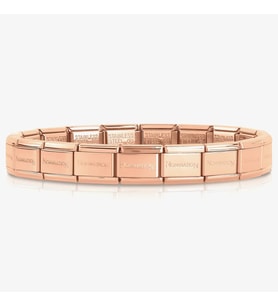 Rose Gold İtalyan Charm , Italyan Charm Rose Gold Çelik Esnek Nomi Bileklik