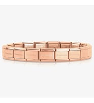Rose Gold İtalyan Charm , Italyan Charm Rose Gold Çelik Esnek Nomi Bileklik