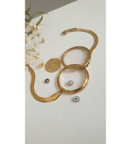 ÇELİK KADIN ÇEYREKLİ BİLEKLİK 14K GOLD RENK ATMAZ ANTİALERJİK 17 CM İÇİ BOŞ ÇEYREKSİZ FMACCESORİES