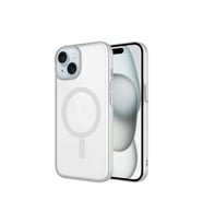 Apple iPhone 15 Plus Uyumlu Kılıf Wireless Şarj Özellikli Sert PC Zore Mat Riksos M-safe Kapak (Gümüş)