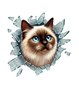 Kedi Tasarımlı Araç Stickerı