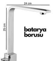 Krom Mutfak Evye Batarya İçin Köşeli Su Borusu Paslanmaz Ve Eca Uyumlu 25x25