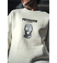 Kışlık Bisiklet Yaka Baskılı SweatShirt - Beyaz