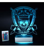 Kişiye Özel Kral İskelet 3D Dekoratif Led Lamba