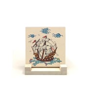Gemi Baskılı Taş Masaüstlük 10X10