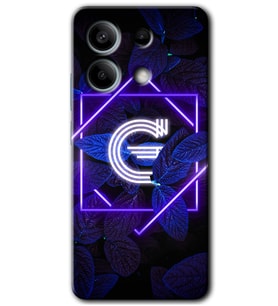 Redmi Note 13 Pro 5G Kılıf HD Desen Baskılı Kılıf - Dark Neon Yaprak G Harfi