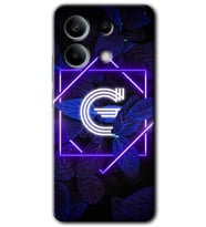 Redmi Note 13 Pro 5G Kılıf HD Desen Baskılı Kılıf - Dark Neon Yaprak G Harfi