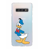 Samsung Galaxy S10  Kamera Korumalı Kapak Donald Duck Tasarımlı  Şeffaf  Kılıf