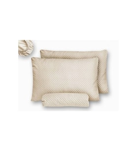 Çift Kişilik Bej Puantiyeli Lastikli Çarşaf Ve Yastık Kılıfı - 160x200