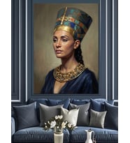Mısır Kraliçesi Nefertiti Asil Portre Dekoratif Kanvas - Mdf Ahşap Tablo