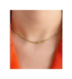 925 Ayar Gümüş Düğüm Kolye (Gold)