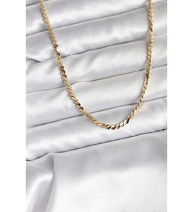 14K Gold Renk Kaplama Ezme Yılan Zincir Model CM Kadın Kolye - TJ-BKO10735