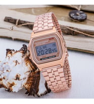 Rose Gold Renk Dijital Unisex Kol Saati Alarm Aydınlatma Kronometre Özellikleri Mevcuttur