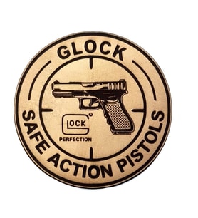 GLOCK  Deri PEÇ - Arma - Askeri Patch (Krem)