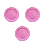 Omeyva Davet Parti Sunum Doğum Günü Pembe Renkli Sert Plastik Mika Tabak -26 Cm - 6 Adetlik 3 Paket