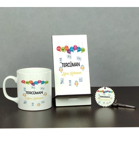 Tercüman Üçlü Set (Kupa + Telefon Standı + Anahtarlık) 002
