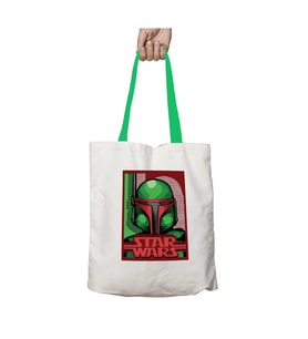 Yeşil Kulplu Bobba Fett Bounty Hunter Star Wars Yıkanabilir Omuz Çanta