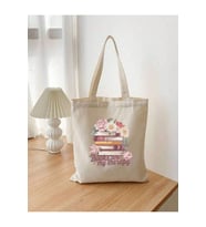 Le Vion Books Are My Teraphy - Bez Çanta 38x42 cm 170 Gr Omuz Çantası Kadın Alışveriş Çantası