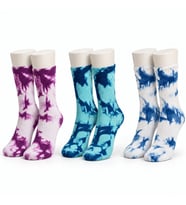Unisex Batik Desenli Çorap 3'lü Set Pamuklu Renkli Uzun Soket Dikişsiz Nefes Alan Spor Çorabı Günlük — Çok Renkli, 36-40