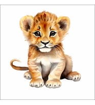 Sevimli Aslan Sticker 1 Duvar Sticker 30x25 CM