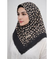 Emprime Koton Eşarp -  Siyah / Karamel-06289 (Siyah-Karamel)