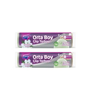Büzgülü Çöp Torbası Yasemin Kokulu 15'li Orta Boy 55 x 60 cm İkili Paket