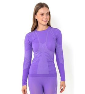 MioFit Kadın Energy Dry Fit Dikişsiz Spor Tişört (Lila)